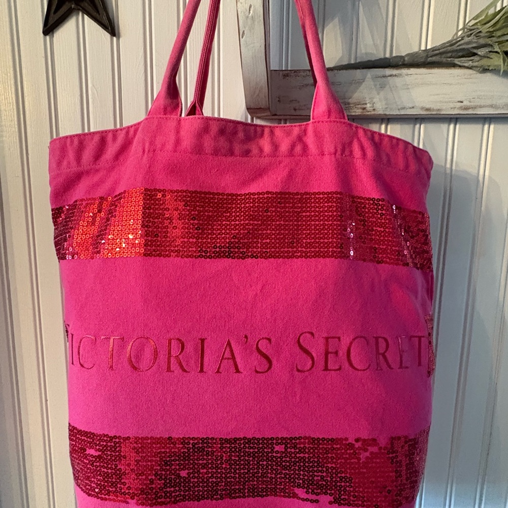 Victoria's Secret Fuchsia Sequin Tote